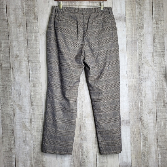 L.L Bean Plaid Houndstooth Black/Tan Dresspants. Size 12 Petite. Item 500955 - Picture 6 of 12